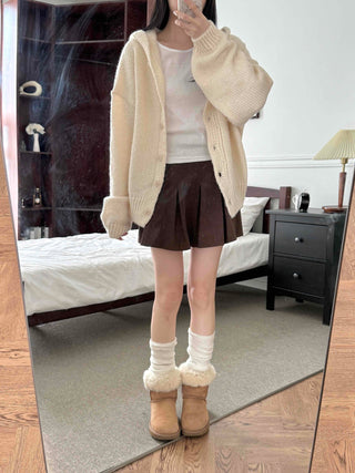 Bold Wide Sleeve V-Neck Long Knit Cardigan
