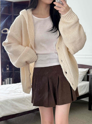 Bold Wide Sleeve V-Neck Long Knit Cardigan
