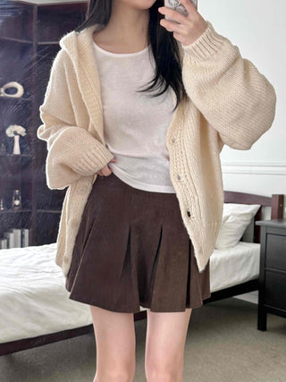 Bold Wide Sleeve V-Neck Long Knit Cardigan