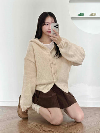 Bold Wide Sleeve V-Neck Long Knit Cardigan