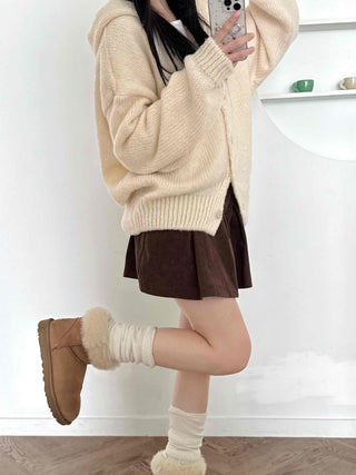 Bold Wide Sleeve V-Neck Long Knit Cardigan