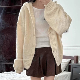 Bold Wide Sleeve V-Neck Long Knit Cardigan