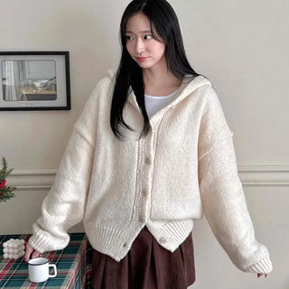 Bold Wide Sleeve V-Neck Long Knit Cardigan