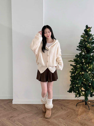 Bold Wide Sleeve V-Neck Long Knit Cardigan