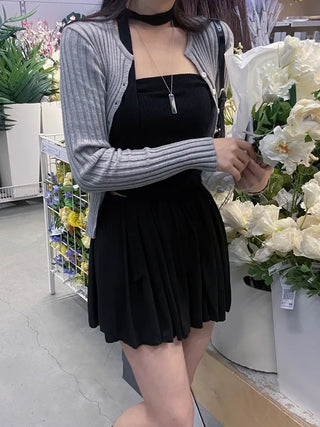 Collared Slim Fit Basic Ribbed Cardigan