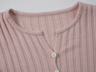 Collared Slim Fit Basic Ribbed Cardigan