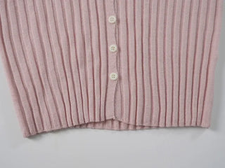 Collared Slim Fit Basic Ribbed Cardigan
