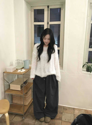 Balloon Fit Mini Dot Corduroy Pants