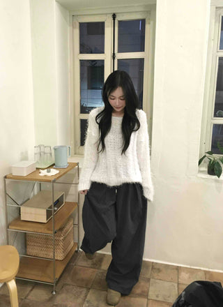 Balloon Fit Mini Dot Corduroy Pants