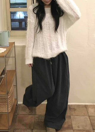 Balloon Fit Mini Dot Corduroy Pants