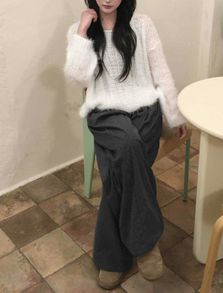 Balloon Fit Mini Dot Corduroy Pants