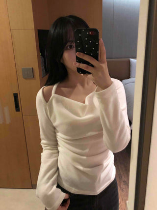 Shoulder Cut Slim T-shirt