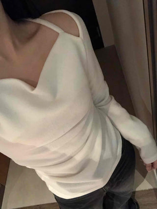 Shoulder Cut Slim T-shirt