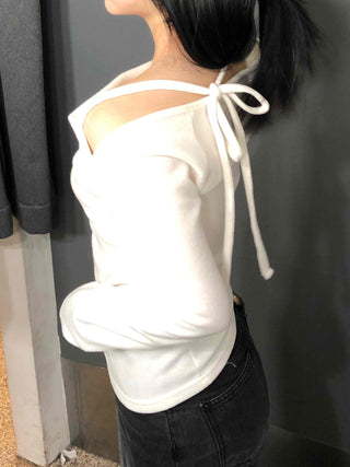Shoulder Cut Slim T-shirt