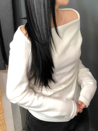 Shoulder Cut Slim T-shirt