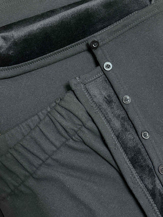 Button slit layered long pants