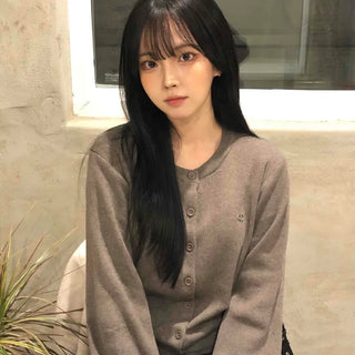 Classic Button Pendant Knit Cardigan