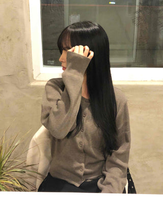 Classic Button Pendant Knit Cardigan