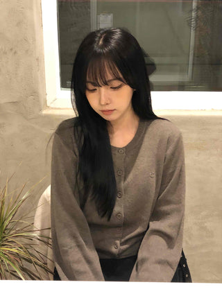 Classic Button Pendant Knit Cardigan