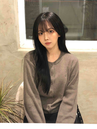 Classic Button Pendant Knit Cardigan