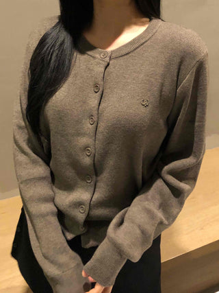 Classic Button Pendant Knit Cardigan