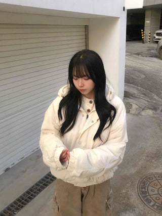 Oversized Corduroy Hooded Padded Jumper