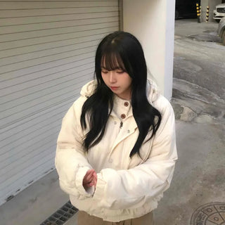 Oversized Corduroy Hooded Padded Jumper