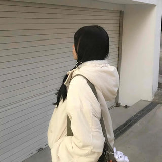 Oversized Corduroy Hooded Padded Jumper