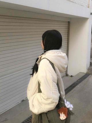 Oversized Corduroy Hooded Padded Jumper