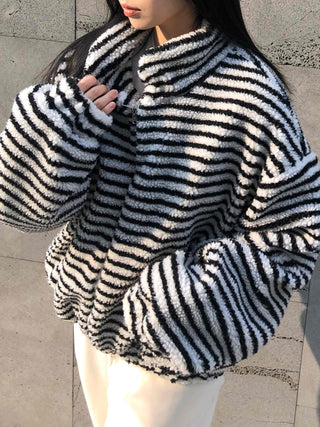 Half Stripe Teddy Fleece