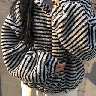 Half Stripe Teddy Fleece