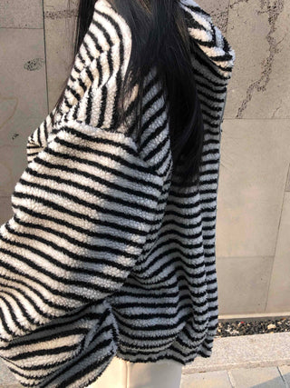 Half Stripe Teddy Fleece