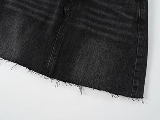 Hupi Washed Denim Mini Skirt