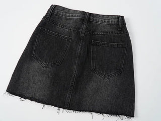 Hupi Washed Denim Mini Skirt
