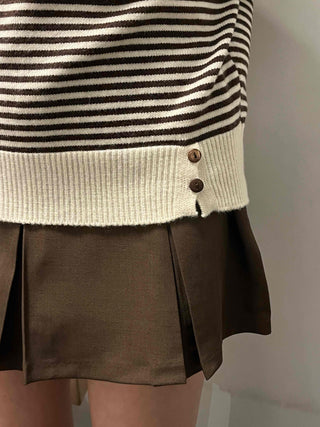 Striped Off-Knit Tee