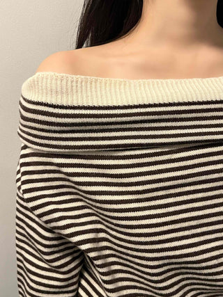 Striped Off-Knit Tee