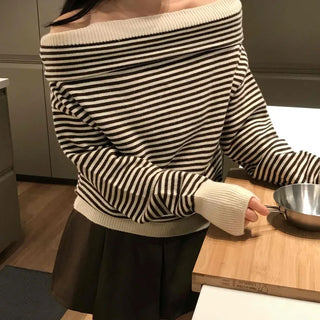 Striped Off-Knit Tee