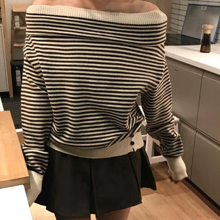 Striped Off-Knit Tee
