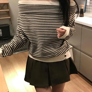 Striped Off-Knit Tee