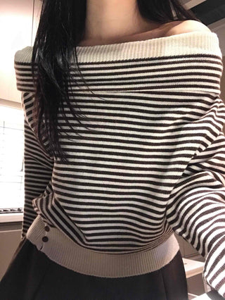 Striped Off-Knit Tee