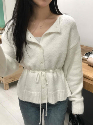 Cozy Wool Shirred Cardigan