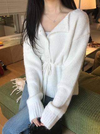 Cozy Wool Shirred Cardigan