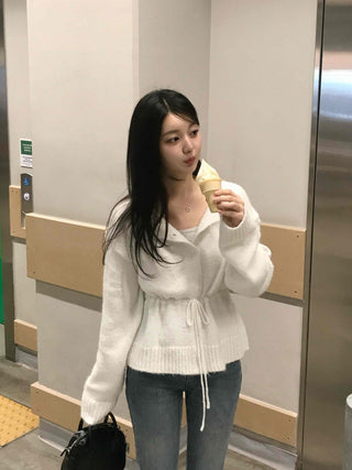 Cozy Wool Shirred Cardigan