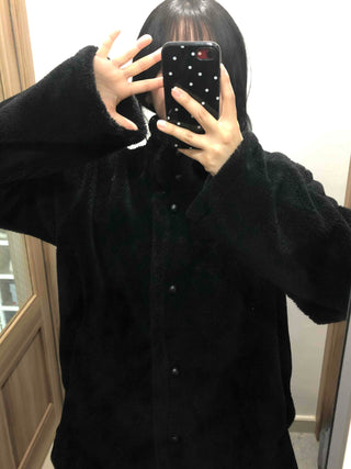 Fluffy High-Neck Short Coat