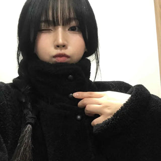 Fluffy High-Neck Short Coat