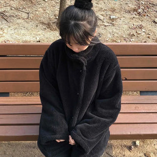 Fluffy High-Neck Short Coat