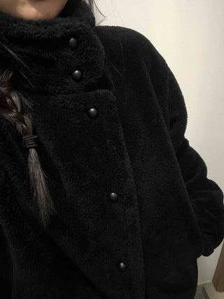 Fluffy High-Neck Short Coat