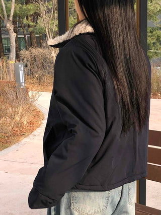 Check Color Block Sherpa Jacket