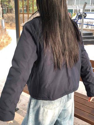 Check Color Block Sherpa Jacket