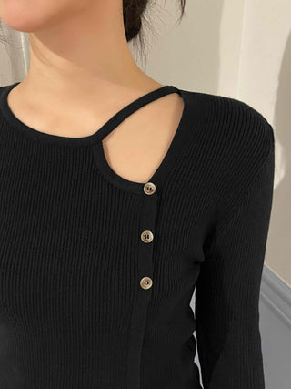 Feminine Slit Slim Ribbed Knit